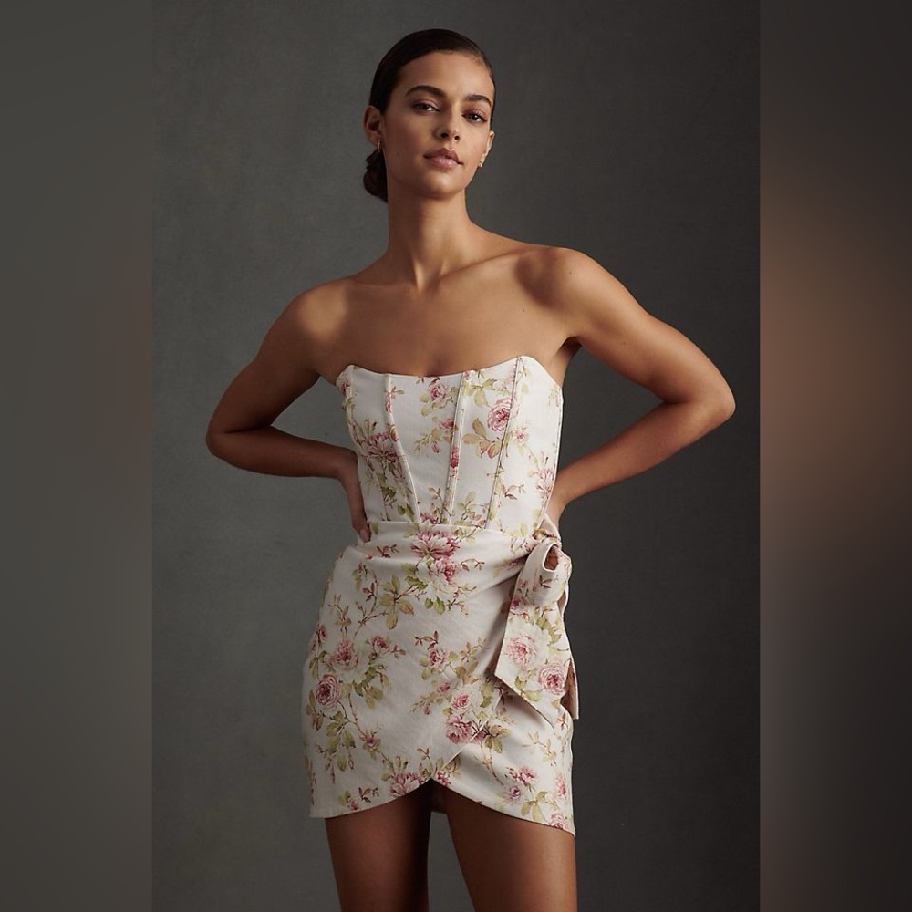 V. Chapman Nasturtium Mini Micro Floral Dress BHLDN‎ 12 NWT